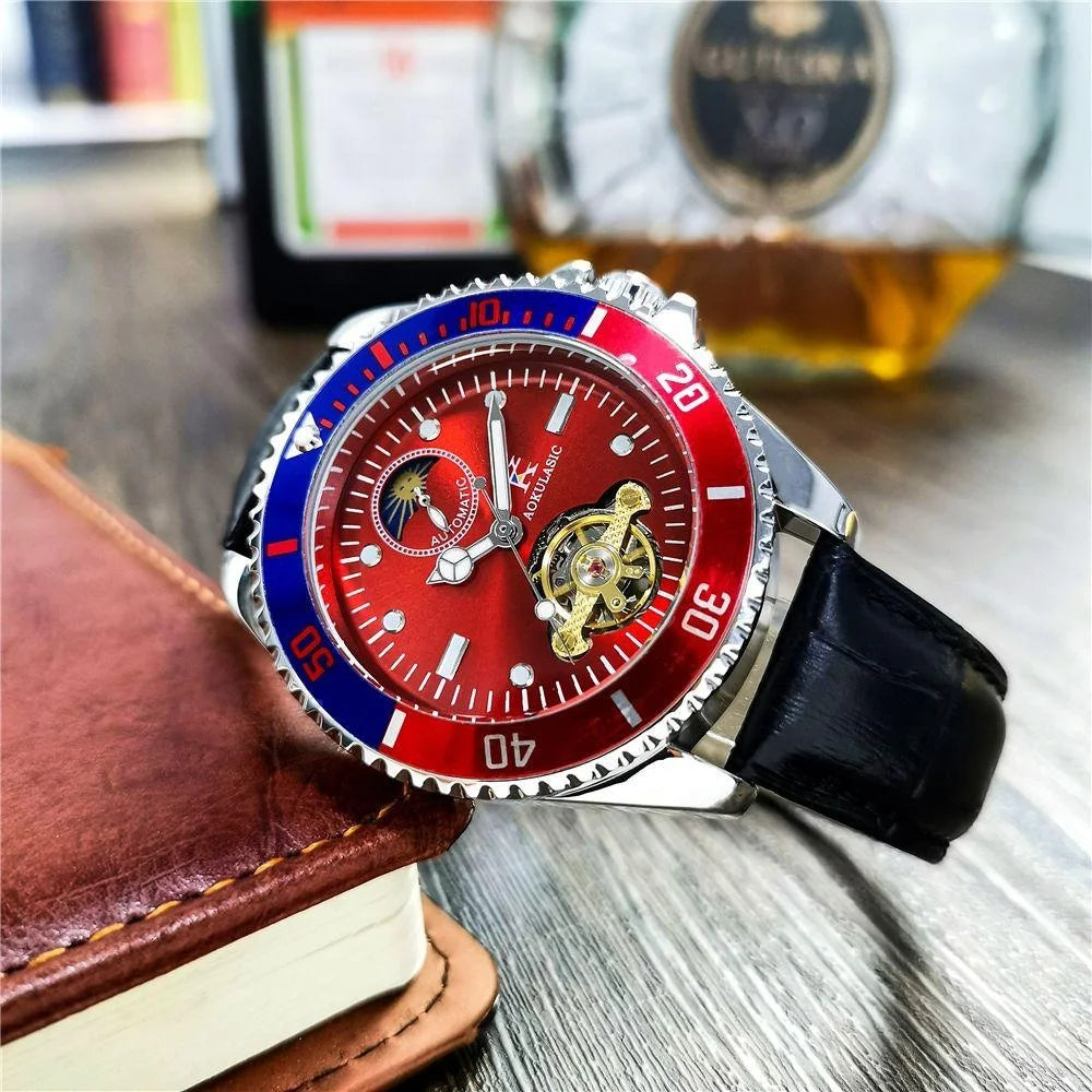 Series of Watches for Men, Fully Automatic Mechanical Watches, Hollow Design, Waterproof, High-End, Light Luxury, Fashionable, Business Casual, Simple, Stylish, Social, Young Men's Watches, Men's Models