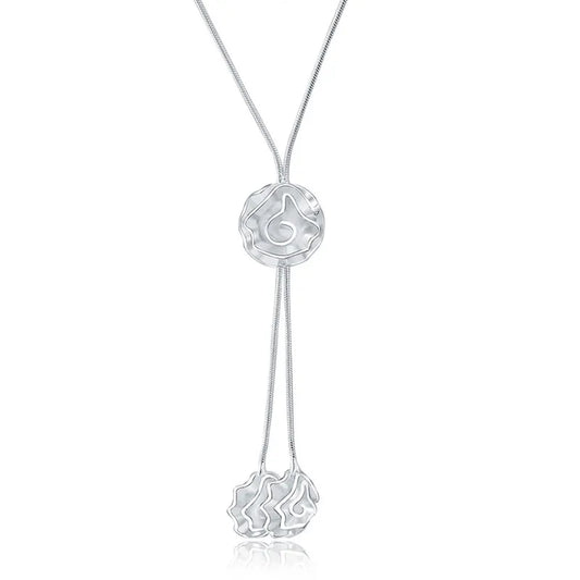 Hot Wedding Jewelry Noble Elegant Roses Flower Ring Necklaces Bracelets Bead Chain Stud Earrings Silver Color Jewelry Sets