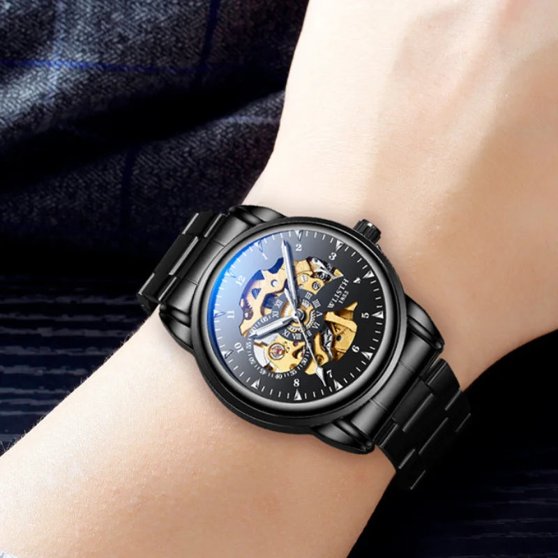 Man Watch Original Design Watch Machinery Men 's Watches Luxury Hollowing Watches For Men Waterproof Automatic Watch Mens Gifts