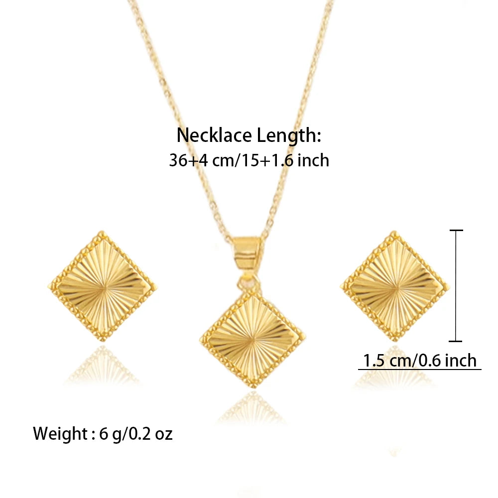 Costume Jewelry Set Gold Plated Earrings Necklace Set for Women Morocco America Dainty Classic Jewelry Set For Party Weddding