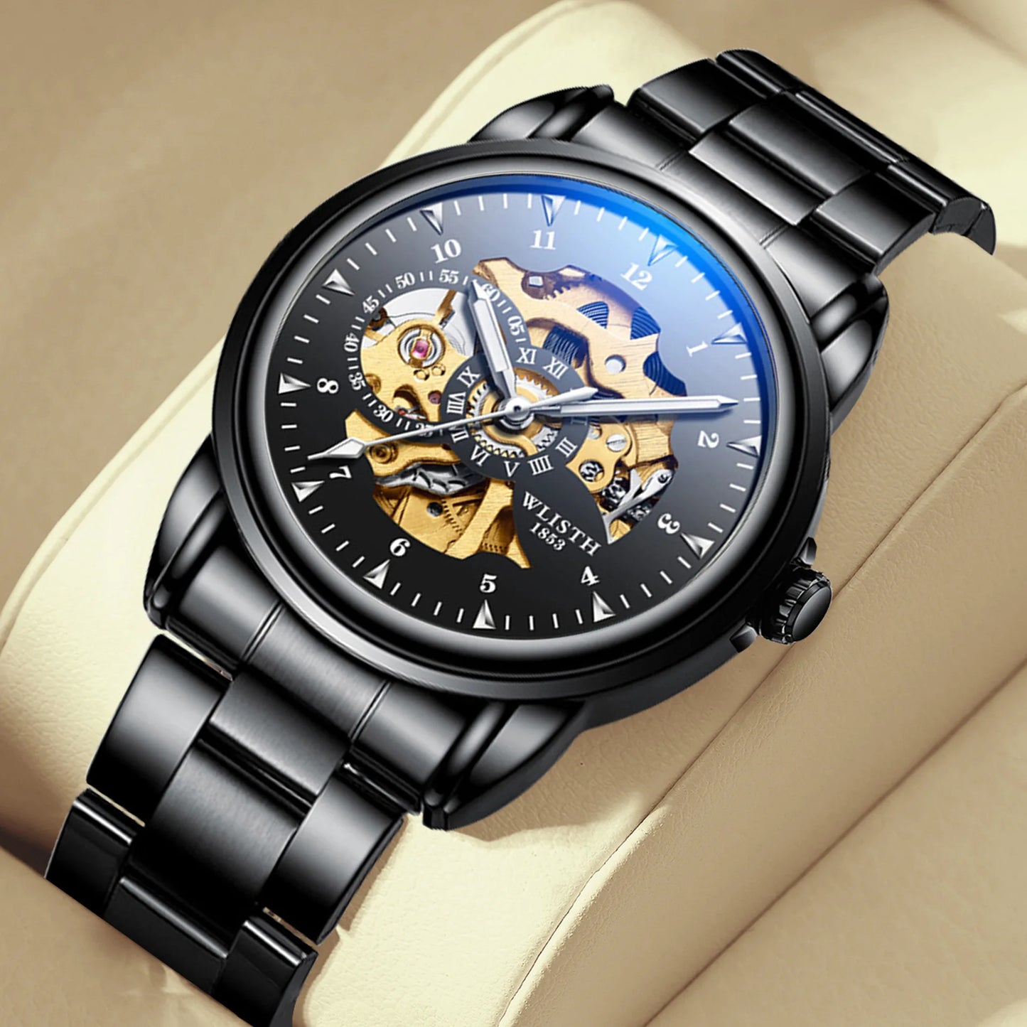 Man Watch Original Design Watch Machinery Men 's Watches Luxury Hollowing Watches For Men Waterproof Automatic Watch Mens Gifts