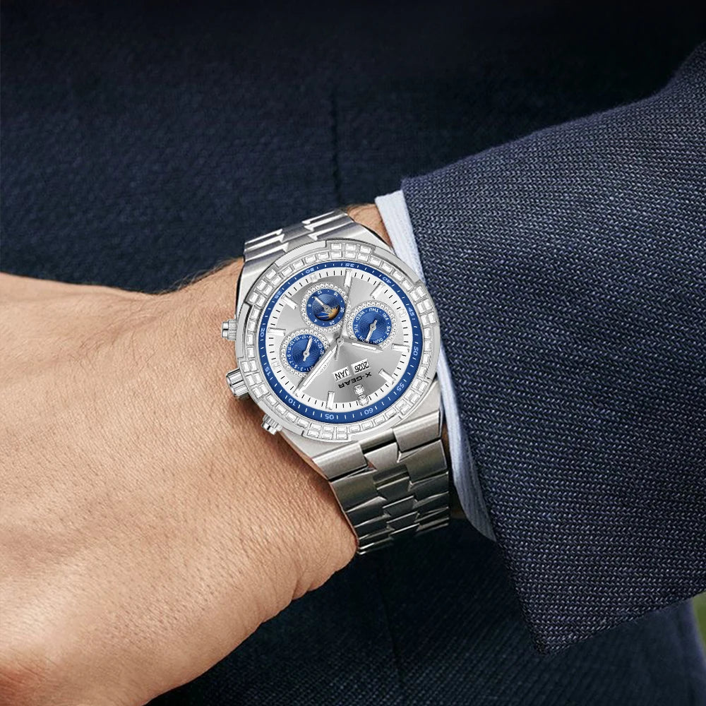 Men's Mechanical Watch  Waterproof Luminous Stainless Steel Strap Fashion Luxury Men's Timepiece