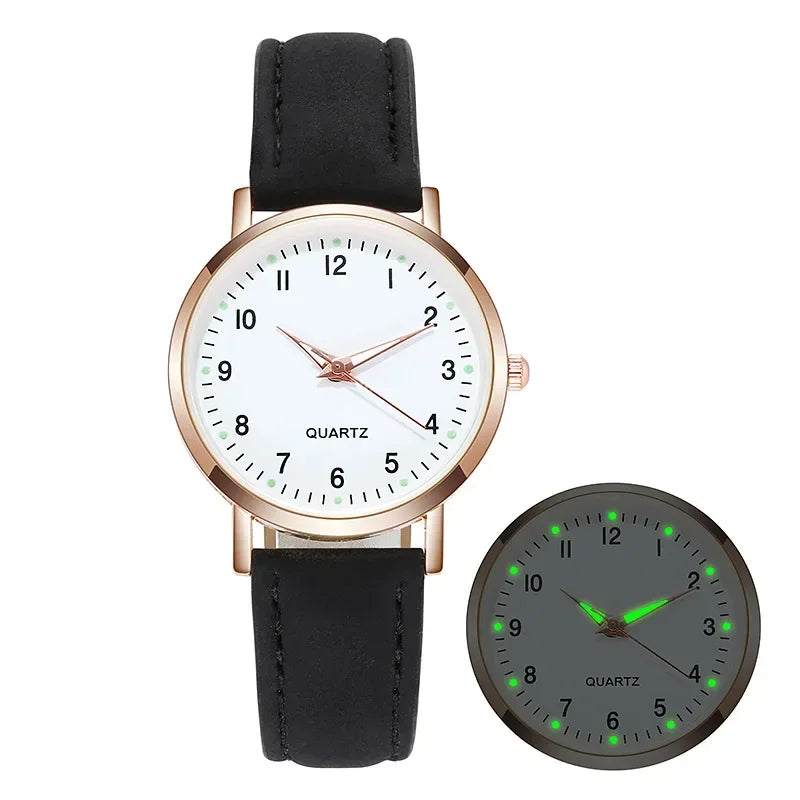 Ladies Wristwatches Montre Femme Women Watches Luminous Leather Bracelet Simple Watch Elegant Fashion Quartz Watch Reloj Mujer
