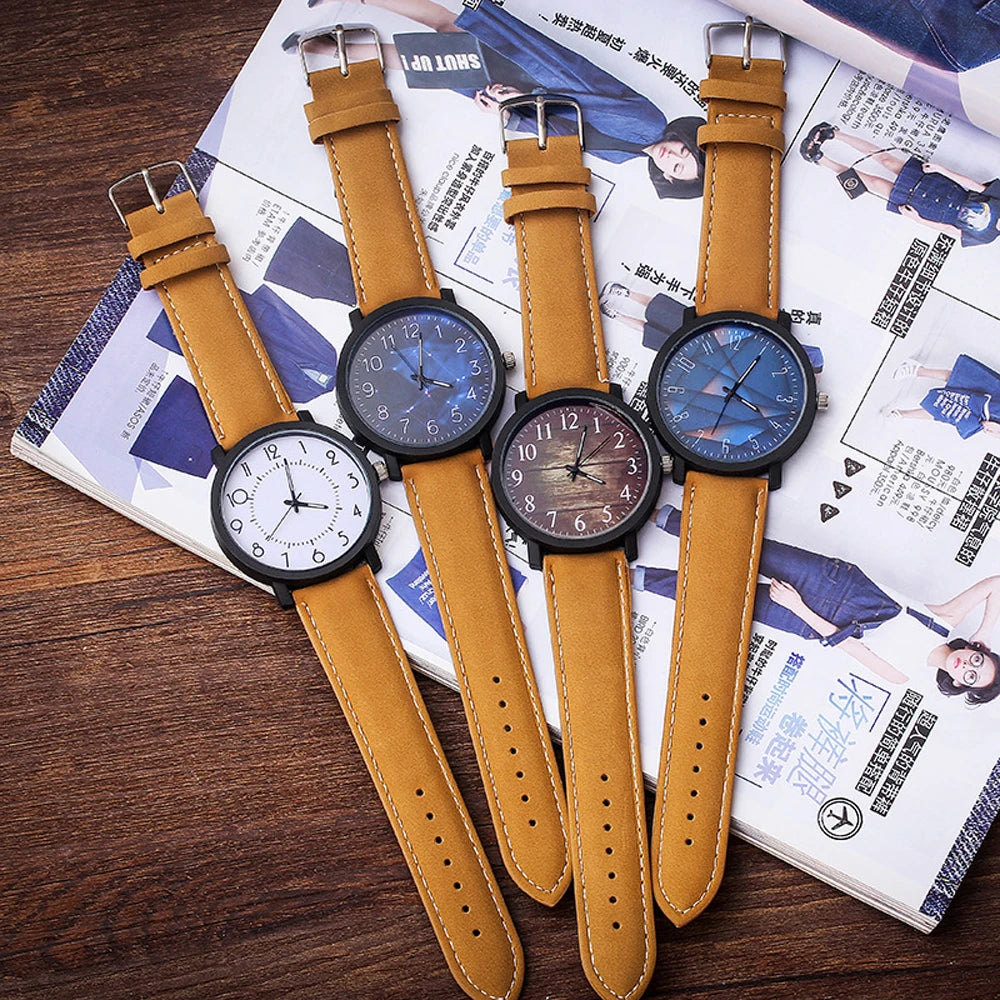 Fashion Wrist Watch Women  Quartz Wristwatches For Ladies Clock Female Hours Hodinky Montre Femme Large Dial PU