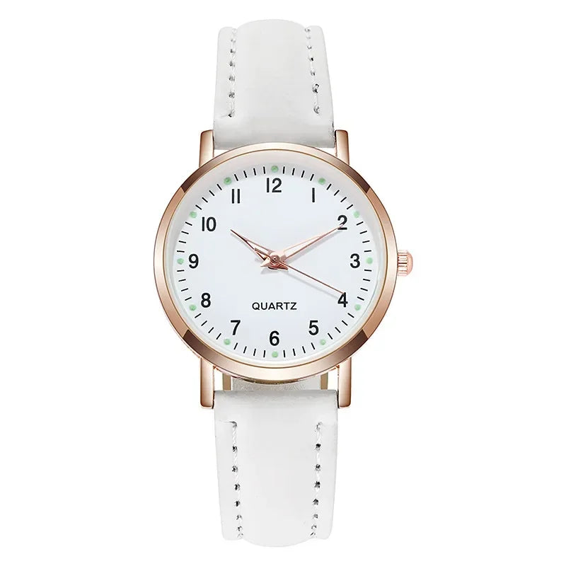 Ladies Wristwatches Montre Femme Women Watches Luminous Leather Bracelet Simple Watch Elegant Fashion Quartz Watch Reloj Mujer