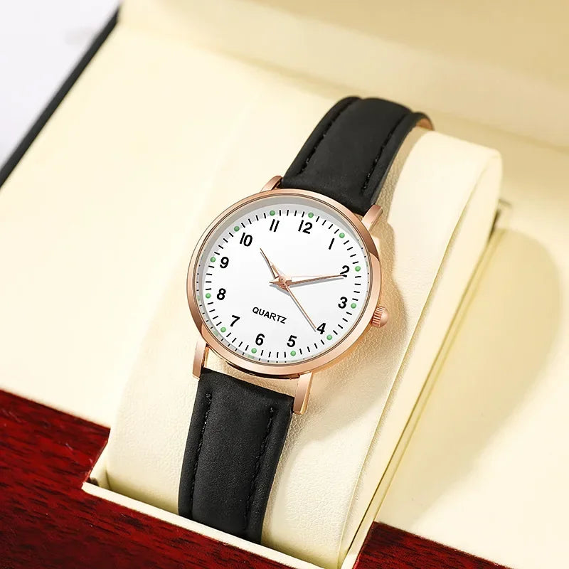 Ladies Wristwatches Montre Femme Women Watches Luminous Leather Bracelet Simple Watch Elegant Fashion Quartz Watch Reloj Mujer