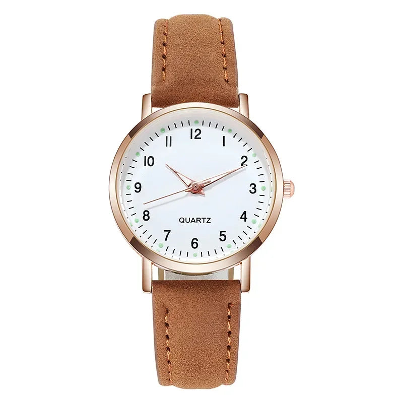 Ladies Wristwatches Montre Femme Women Watches Luminous Leather Bracelet Simple Watch Elegant Fashion Quartz Watch Reloj Mujer