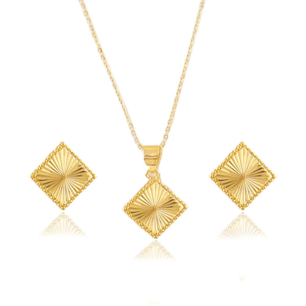Costume Jewelry Set Gold Plated Earrings Necklace Set for Women Morocco America Dainty Classic Jewelry Set For Party Weddding