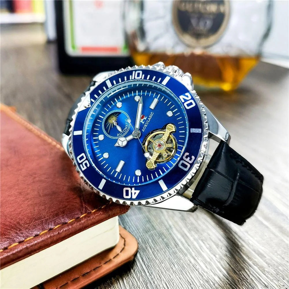 Series of Watches for Men, Fully Automatic Mechanical Watches, Hollow Design, Waterproof, High-End, Light Luxury, Fashionable, Business Casual, Simple, Stylish, Social, Young Men's Watches, Men's Models