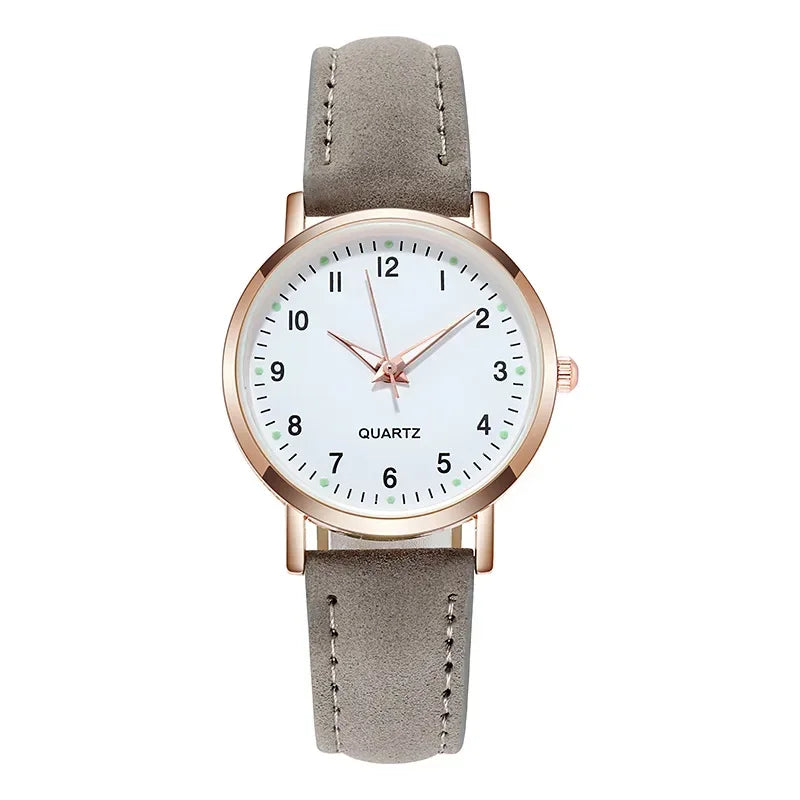 Ladies Wristwatches Montre Femme Women Watches Luminous Leather Bracelet Simple Watch Elegant Fashion Quartz Watch Reloj Mujer