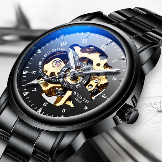 Man Watch Original Design Watch Machinery Men 's Watches Luxury Hollowing Watches For Men Waterproof Automatic Watch Mens Gifts