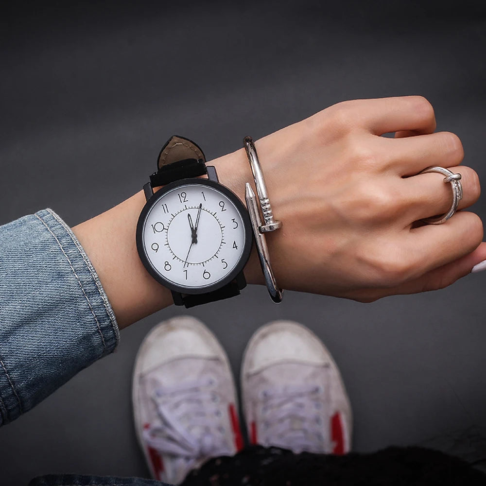 Fashion Wrist Watch Women  Quartz Wristwatches For Ladies Clock Female Hours Hodinky Montre Femme Large Dial PU