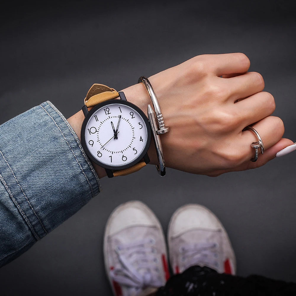 Fashion Wrist Watch Women  Quartz Wristwatches For Ladies Clock Female Hours Hodinky Montre Femme Large Dial PU