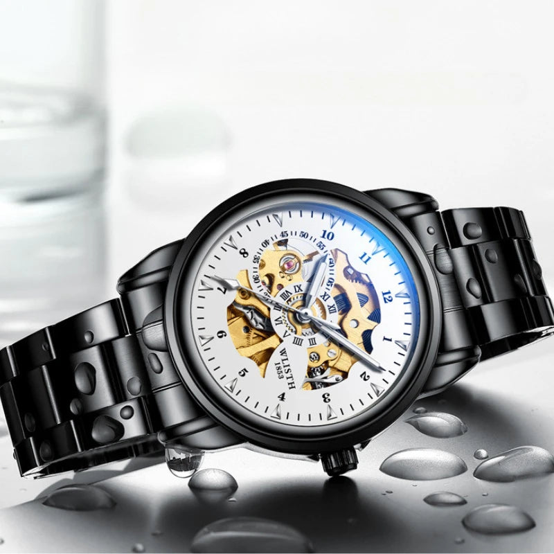Man Watch Original Design Watch Machinery Men 's Watches Luxury Hollowing Watches For Men Waterproof Automatic Watch Mens Gifts